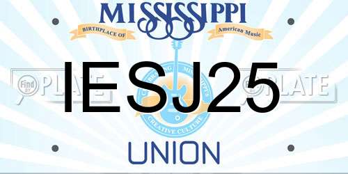 IESJ25 Mississippi License Plate