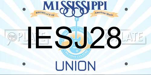 IESJ28 Mississippi License Plate