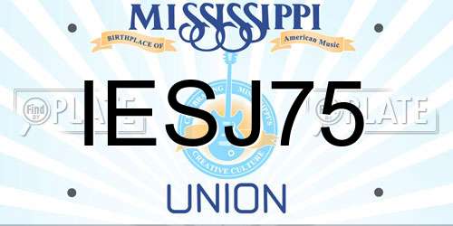 IESJ75 Mississippi License Plate