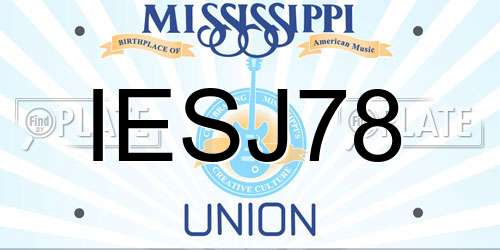 IESJ78 Mississippi License Plate