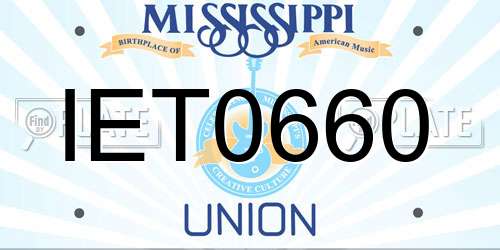 IET0660 Mississippi License Plate