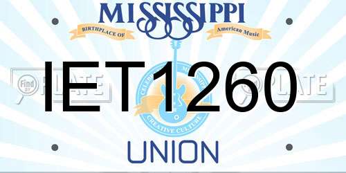 IET1260 Mississippi License Plate