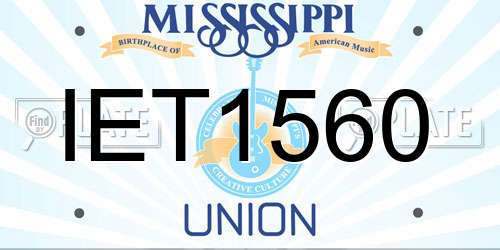 IET1560 Mississippi License Plate