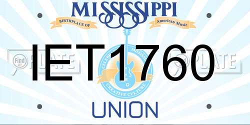 IET1760 Mississippi License Plate