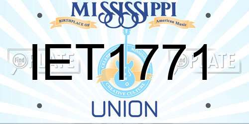 IET1771 Mississippi License Plate