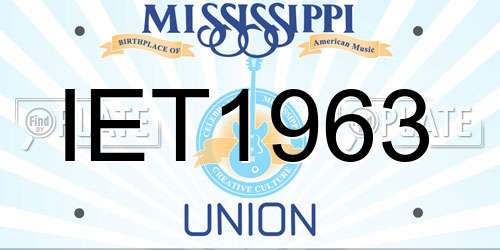 IET1963 Mississippi License Plate