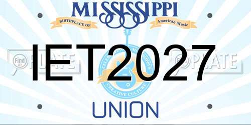 IET2027 Mississippi License Plate