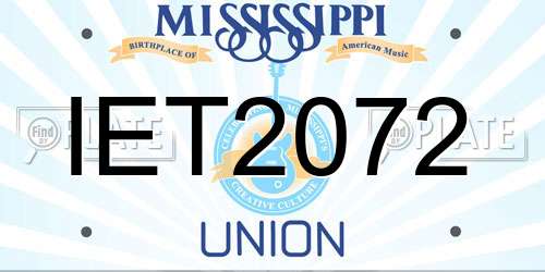 IET2072 Mississippi License Plate