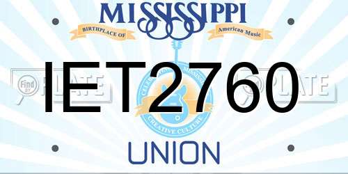 IET2760 Mississippi License Plate