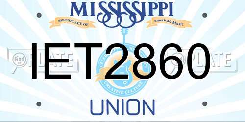 IET2860 Mississippi License Plate