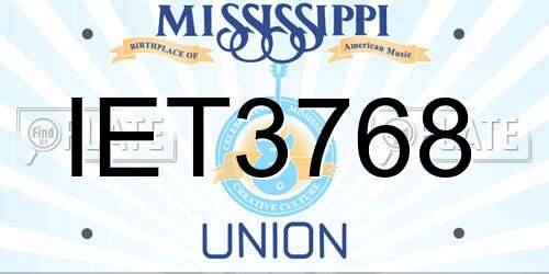 IET3768 Mississippi License Plate