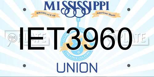 IET3960 Mississippi License Plate
