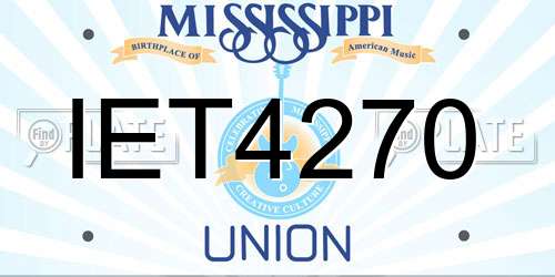 IET4270 Mississippi License Plate