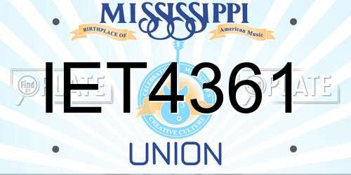 IET4361 Mississippi License Plate