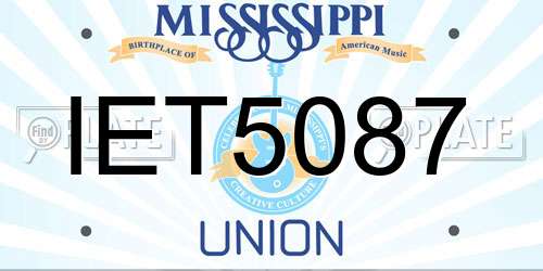 IET5087 Mississippi License Plate