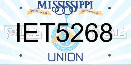 IET5268 Mississippi License Plate