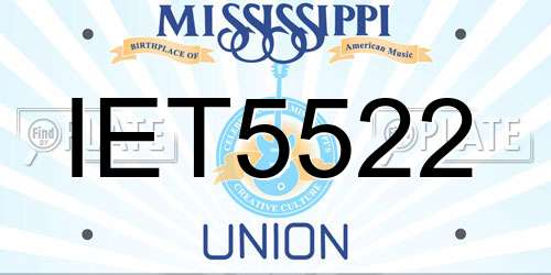 IET5522 Mississippi License Plate