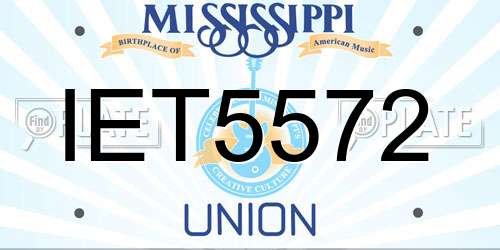 IET5572 Mississippi License Plate