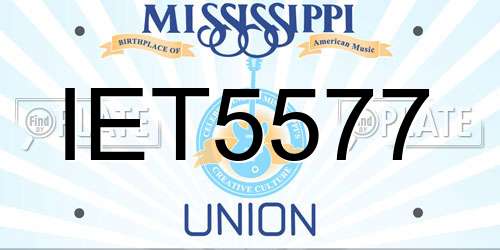 IET5577 Mississippi License Plate