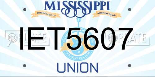 IET5607 Mississippi License Plate