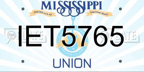 IET5765 Mississippi License Plate