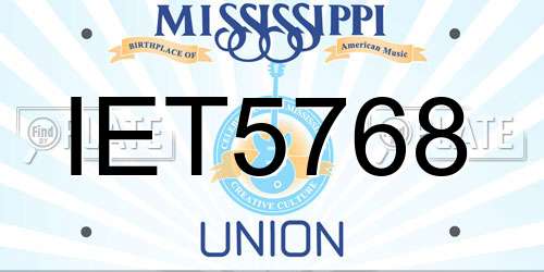 IET5768 Mississippi License Plate