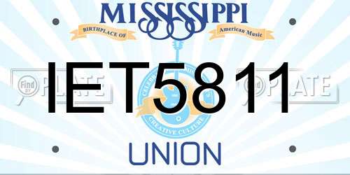 IET5811 Mississippi License Plate
