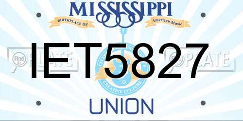 IET5827 Mississippi License Plate
