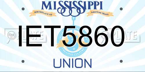 IET5860 Mississippi License Plate