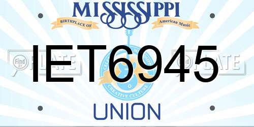 IET6945 Mississippi License Plate