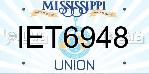 IET6948 Mississippi License Plate