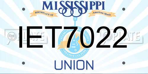 IET7022 Mississippi License Plate
