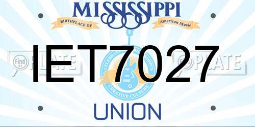 IET7027 Mississippi License Plate