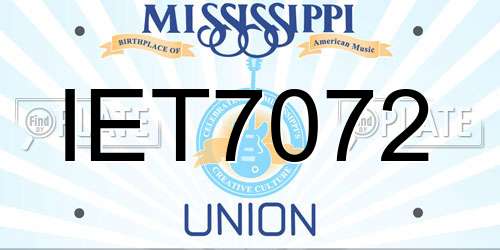 IET7072 Mississippi License Plate