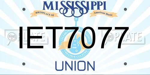 IET7077 Mississippi License Plate