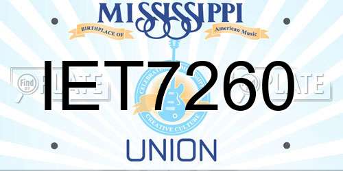 IET7260 Mississippi License Plate