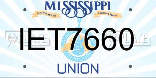 IET7660 Mississippi License Plate