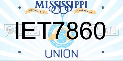 IET7860 Mississippi License Plate