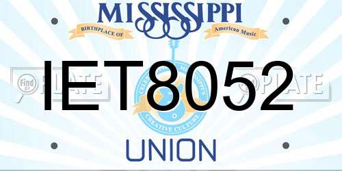 IET8052 Mississippi License Plate
