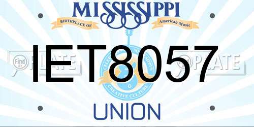 IET8057 Mississippi License Plate