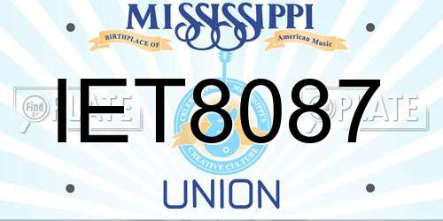 IET8087 Mississippi License Plate
