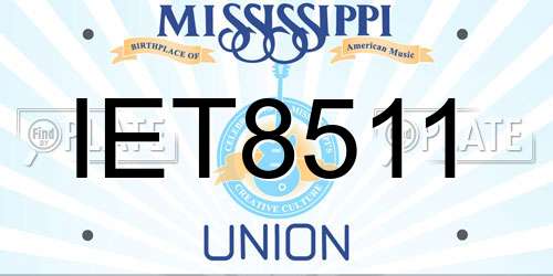IET8511 Mississippi License Plate