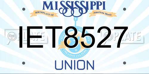 IET8527 Mississippi License Plate