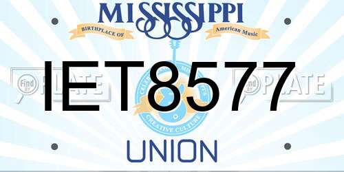 IET8577 Mississippi License Plate