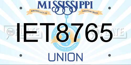 IET8765 Mississippi License Plate