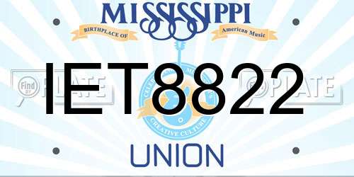 IET8822 Mississippi License Plate