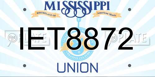 IET8872 Mississippi License Plate