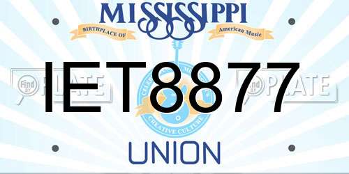 IET8877 Mississippi License Plate