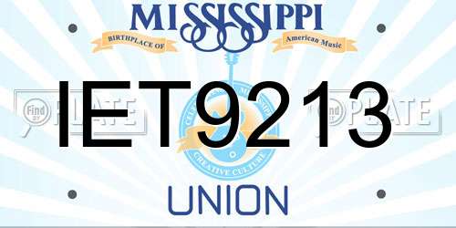 IET9213 Mississippi License Plate