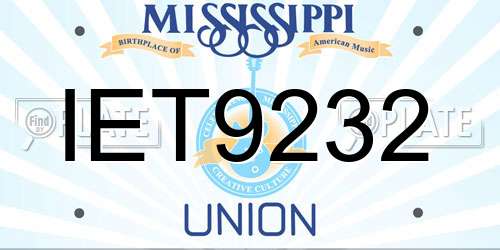 IET9232 Mississippi License Plate